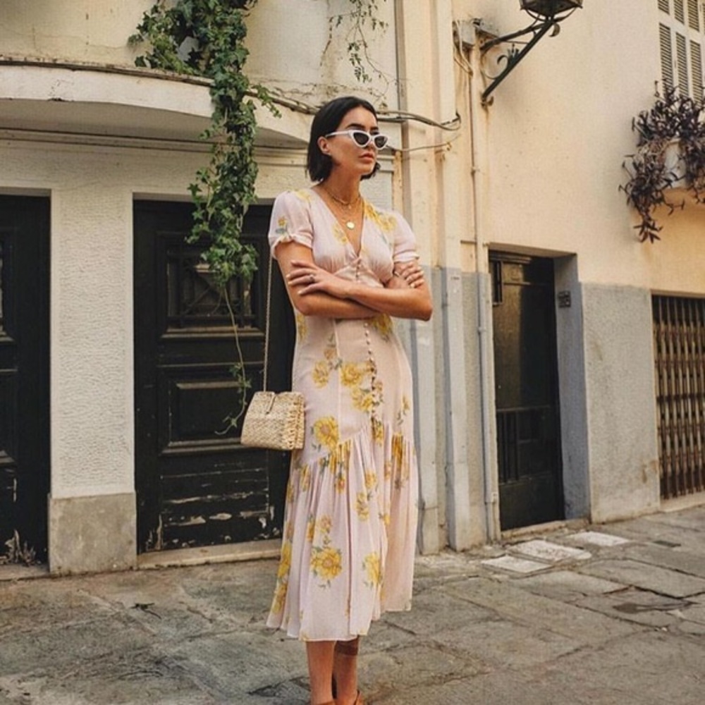 NWT | ZARA Flowy Boho Floral Midi Dress